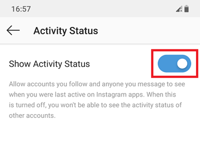 instagram pokazuje aktywny status