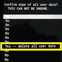 Vymazať všetky užívateľské dáta