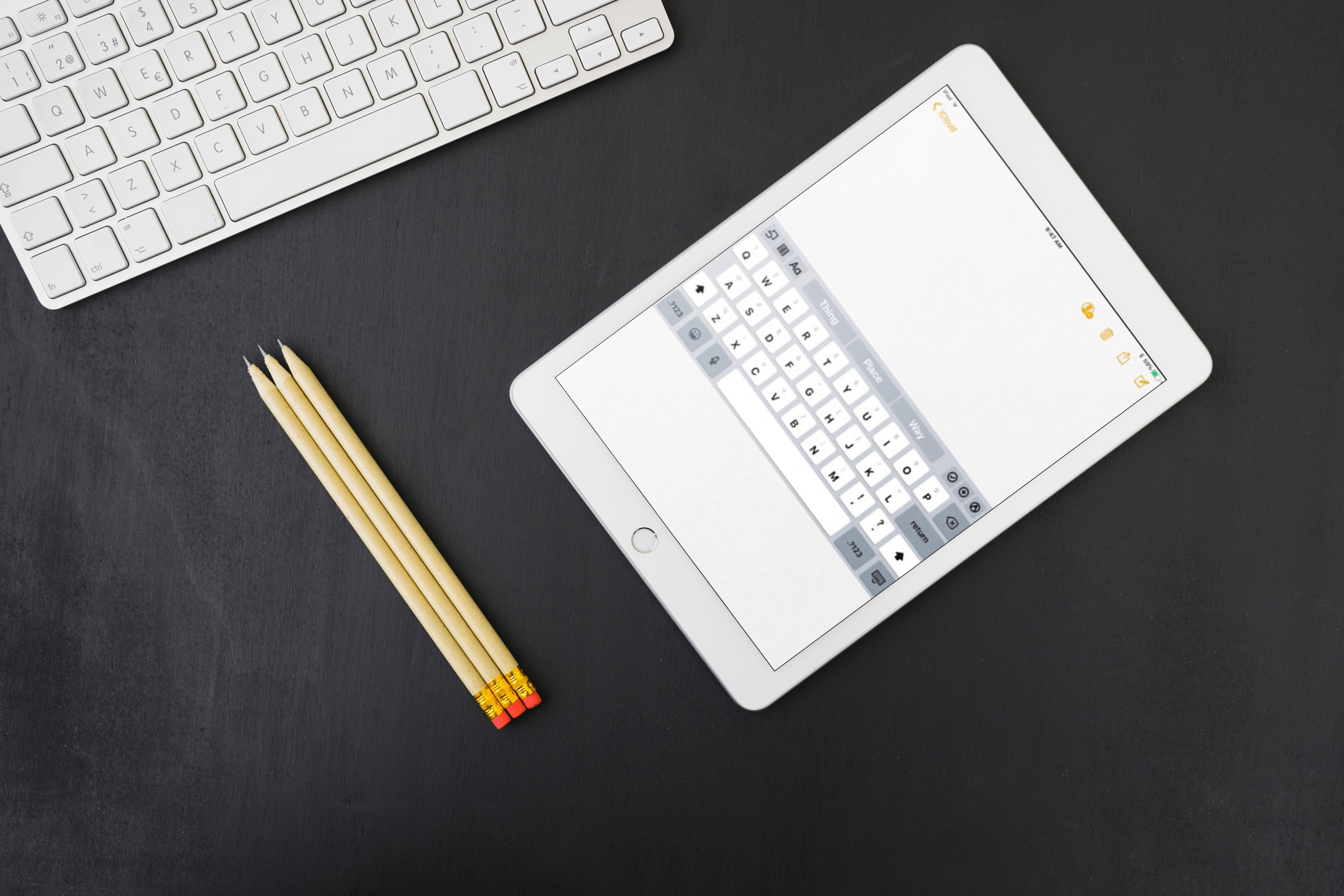 Kaip perkelti klaviatūrą iPad