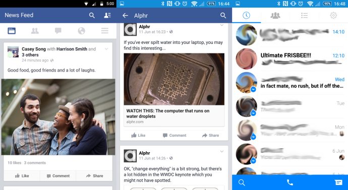 najlepsze aplikacje na Androida 2015 - Facebook i Messenger