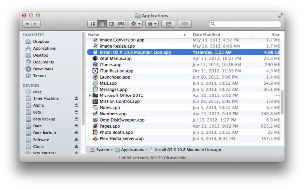 Opret OS X Installer