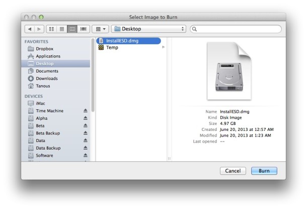 Crear DVD de instalación de OS X