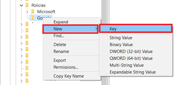 Klíč registru systému Windows 2